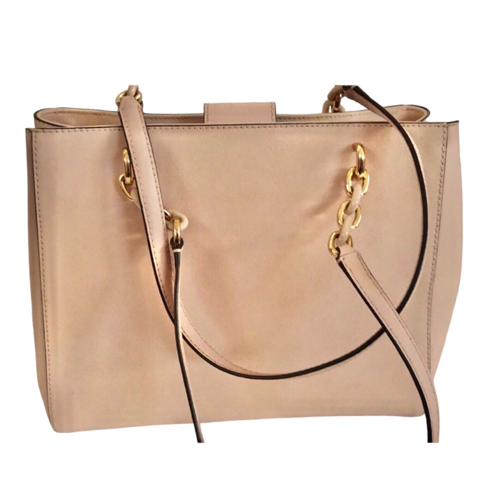 Michael Kors Charlotte Tote in Blush Pink Gold Chain W Pink Chain Links - Picture 13 of 16